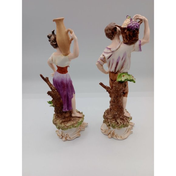 Vintage Rare Capodimonte Giuseppe Cappe Woman with Jug Man With Grapes - Picture 6 of 9